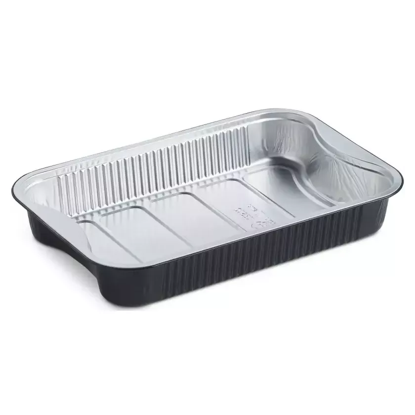 Barquette aluminium R2C (1,896L noir - 293x193x45mm)