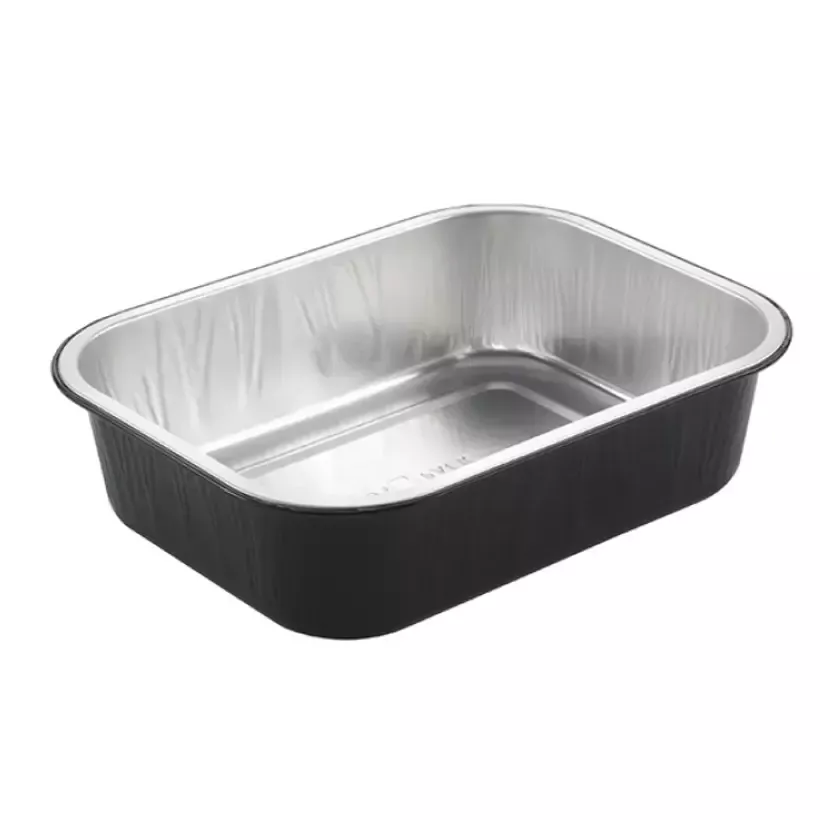 Barquette aluminium R2C (725ml noir - 178x136x45mm)