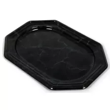 Plat PET octogonal aspect marbre (36x24cm)