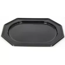 Plat PET octogonal noir 55x37cm (50pcs)