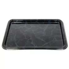 Plat PET rectangulaire marbre 35x24cm (50pcs)