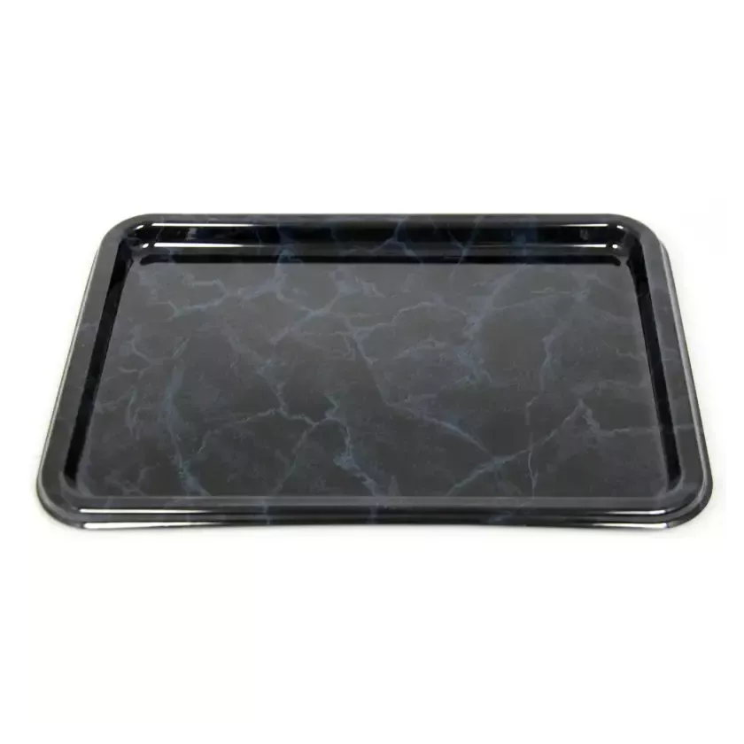 Plat PET rectangulaire marbre 35x24cm (50pcs)