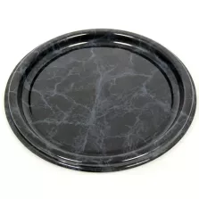 Plat PET rond marbre 30cm (50pcs)