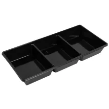 Ravier rPET noir 3 compartiments 269x132x34mm (260 pièces)