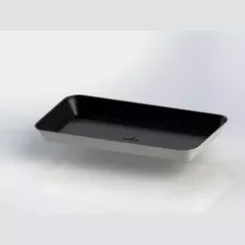 Assiette pulpe rectangulaire noire 200x100x20mm finition PLA (200 pièces)