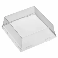Couvercle PET pour assiette pulpe carrée 94x94x40mm (200 pièces)