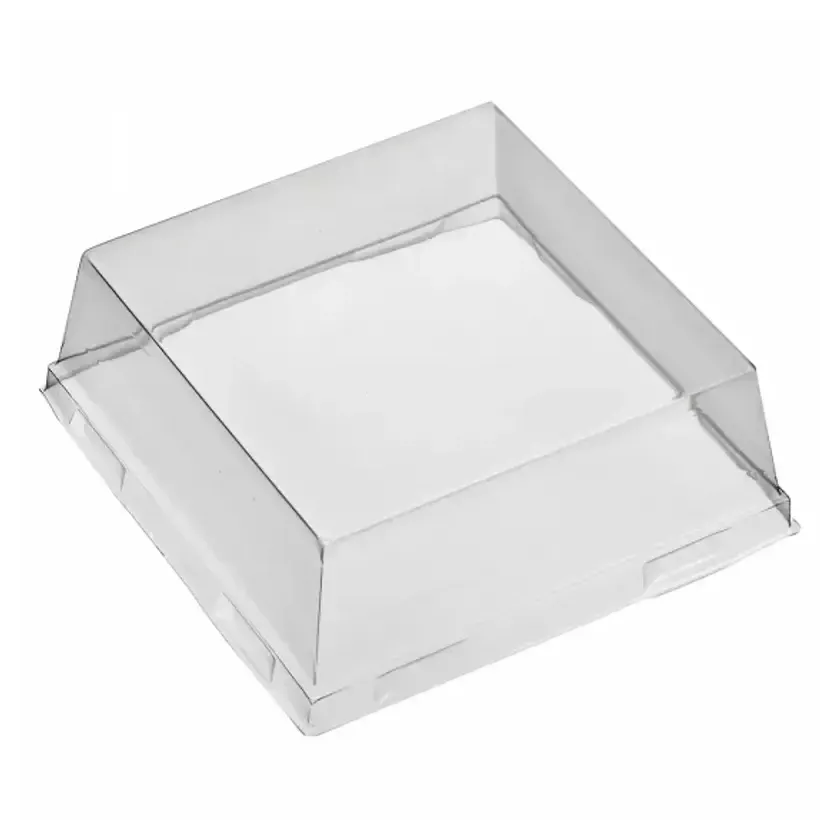 Couvercle PET pour assiette pulpe carrée 94x94x40mm (200 pièces)