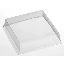 Couvercle PET pour assiette pulpe carrée 134x134x40mm (200 pièces)