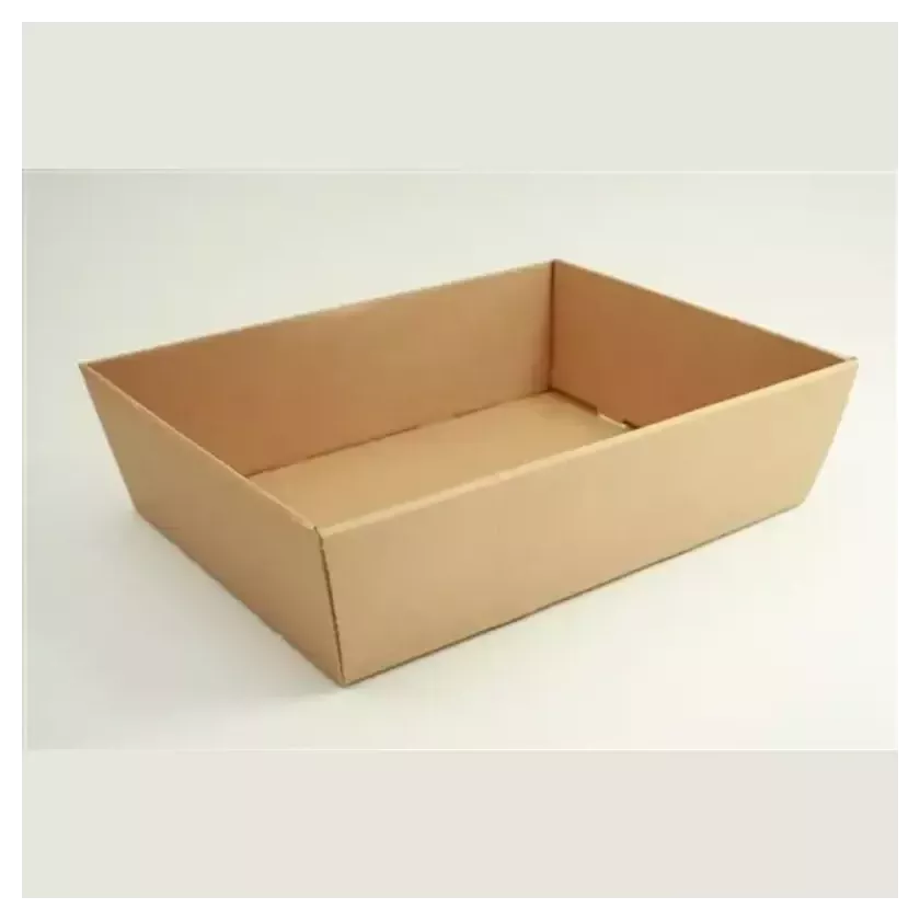 Carton panier kraft brun 400x300x115mm lisse (30pcs)