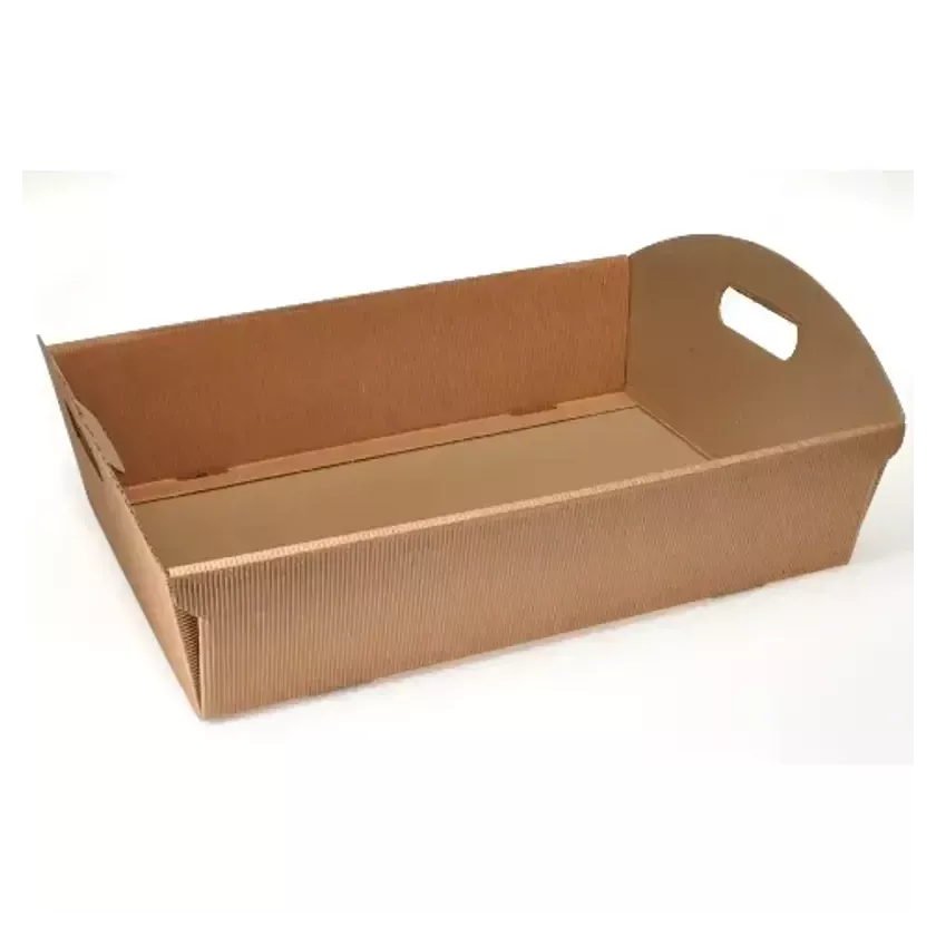 Carton panier kraft brun 430x310x150mm ridé (30pcs)