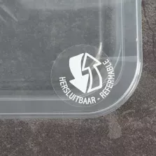 Autocollant refermable d3cm transparent/blanc (1000pcs)