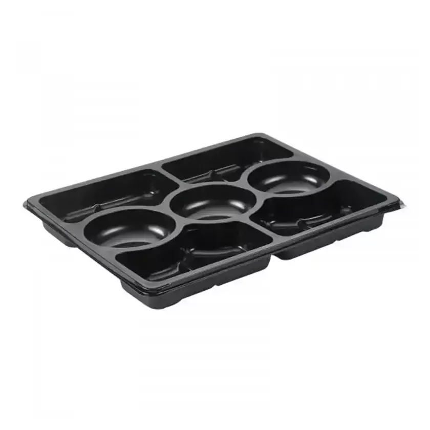 Ravier rPET noir 320x250x33mm 7 compartiments (120 pièces)