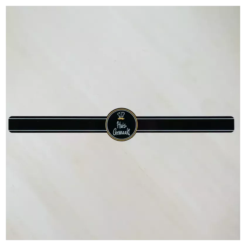 Autocollant "Huisgemaakt" noir 50x300mm (500 pièces)