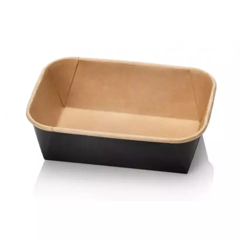 Ravier carton/PE kraft-noir 168x118x58mm 750ml (300 pièces)