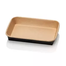 Ravier carton/PE kraft-noir 168x118x38mm 500ml (300 pièces)