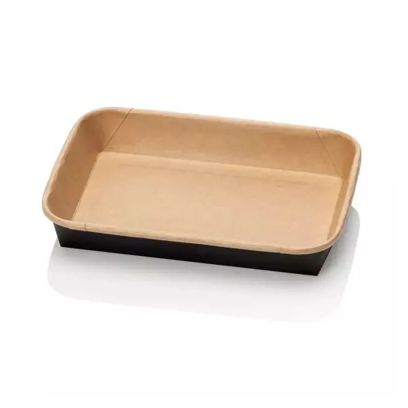 Ravier carton/PE kraft-noir 168x118x38mm 500ml (300 pièces)