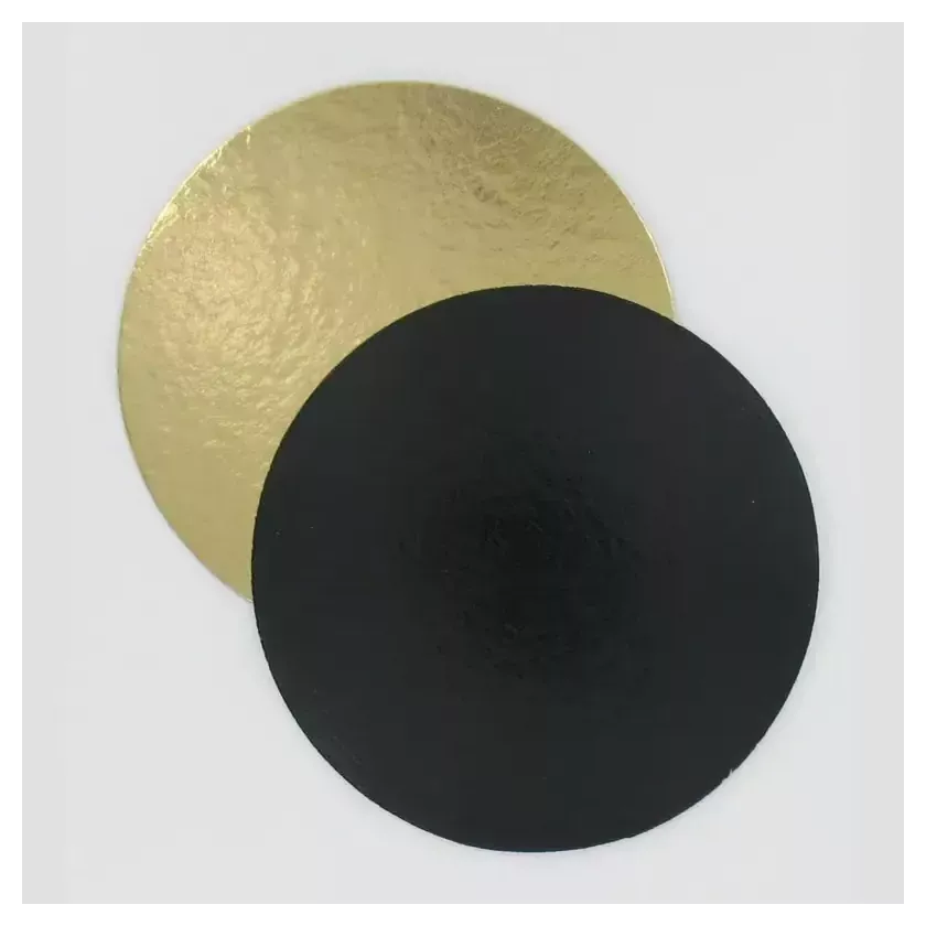 Sous-tarte carton d22cm noir/or (100pcs)