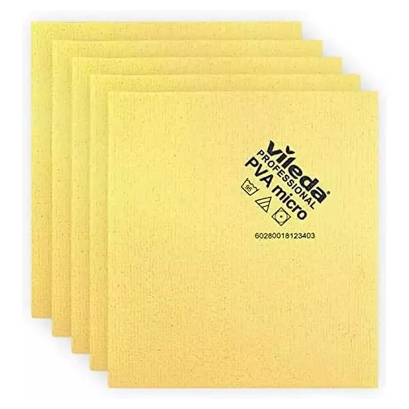 Lavette microfibre PVA jaune 38x35cm