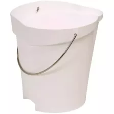 Seau 12L gradué anse inox blanc