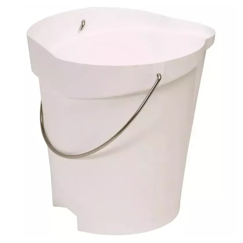 Seau 12L gradué anse inox blanc