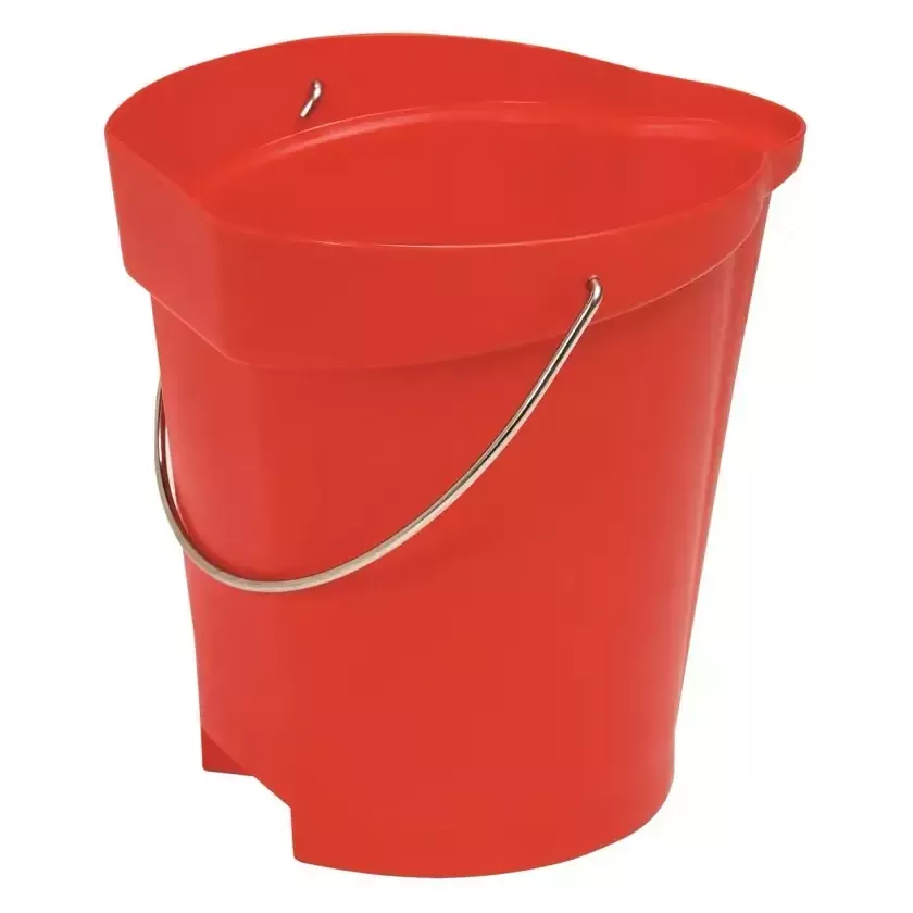 Seau 12L gradué anse inox rouge