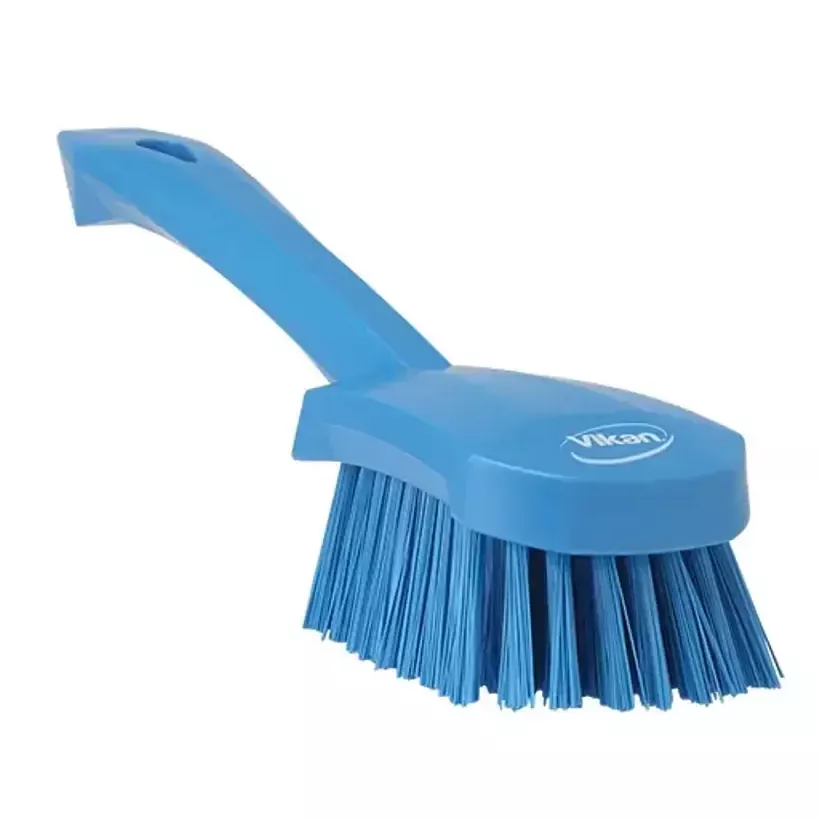 Brosse vaisselle courte dure bleue