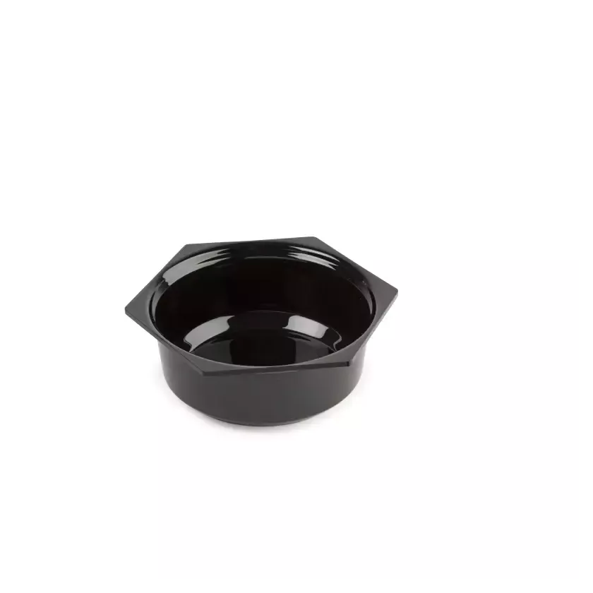 Saladier rond hexagonal plexi noir 205x85mm
