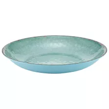 Plat melamine rond bleu rustique d420x70mm