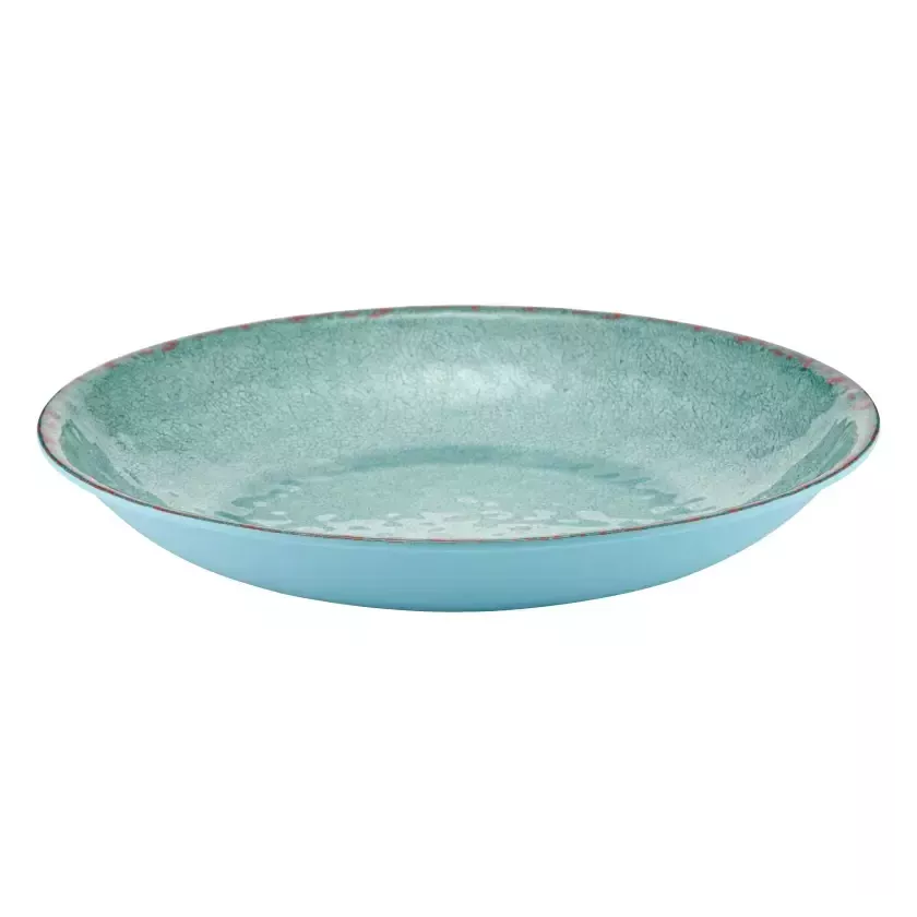 Plat melamine rond bleu rustique d420x70mm