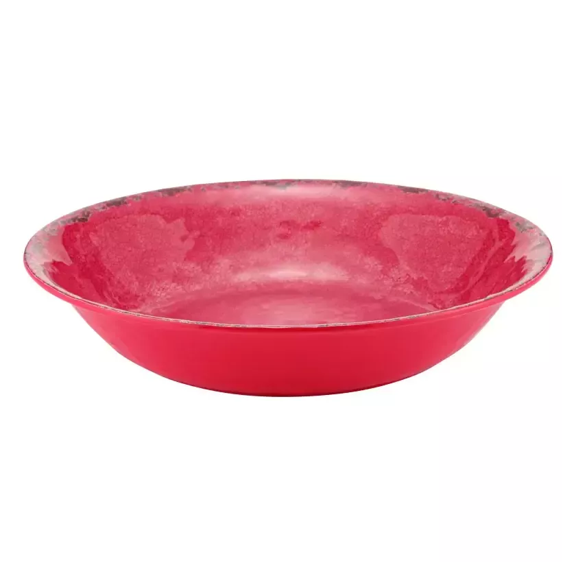 Plat melamine rond rouge rustique d350x70mm