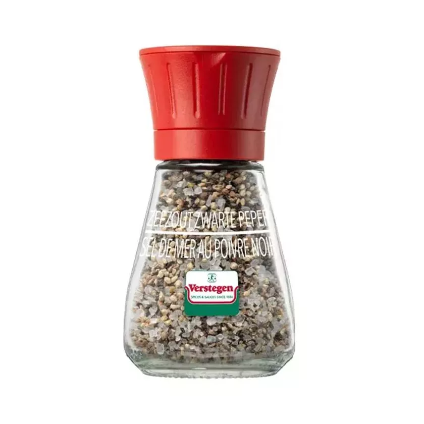 Moulin sel marin poivre noir 66g Verstegen