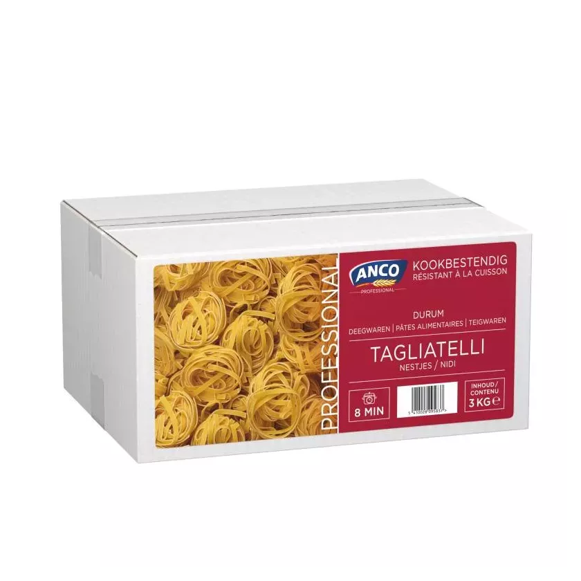 Tagliatelle en nids resistant a la cuisson