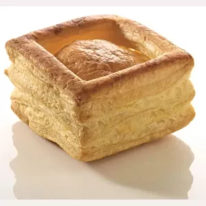 Vol-au-vent carre 8x8cm beurre Pidy chapeau fixe