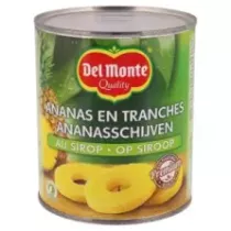 Ananas tranches 8 pieces sirop 840g Del Monte