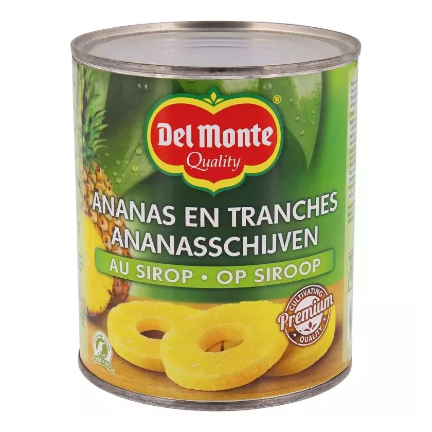 Ananas tranches 8 pieces sirop 840g Del Monte