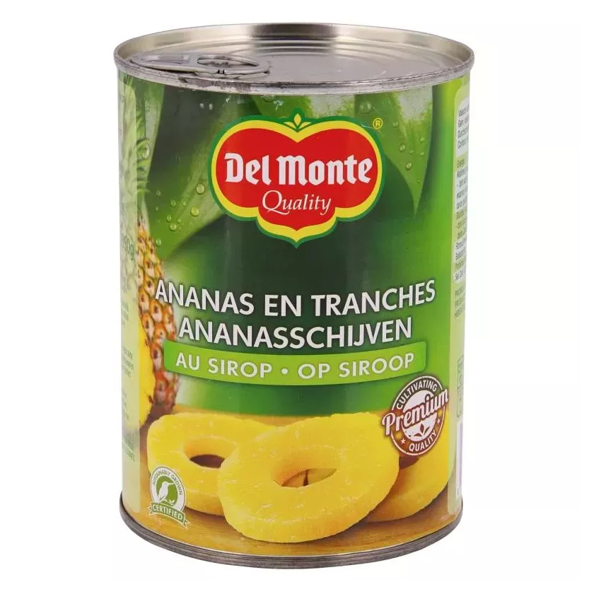 Ananas tranches 10 pieces sirop 570g Del Monte