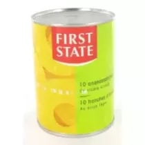 Ananas tranches 10 pieces sirop 567g First State