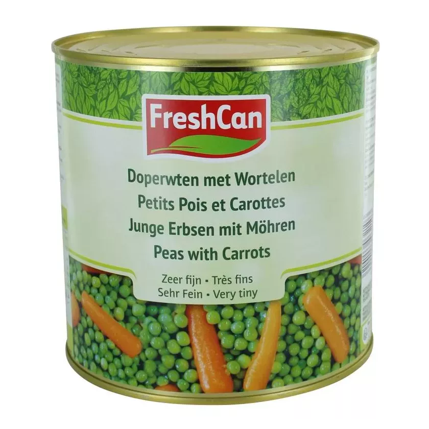 Petits pois et carottes tres fins 2,65L Freshcan