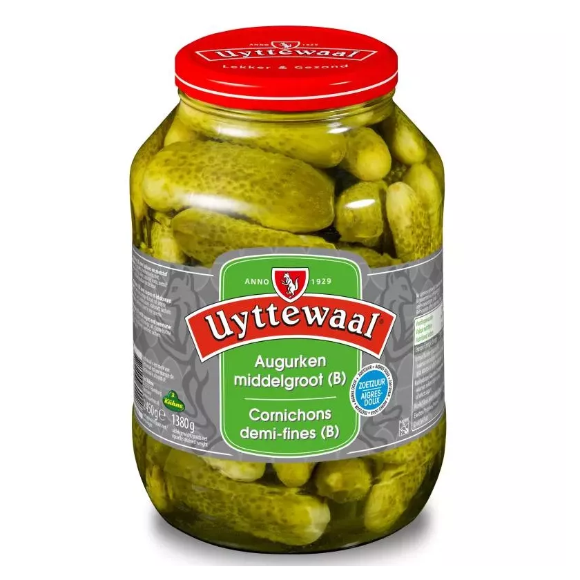 Cornichons aigre-doux categorie B 2,65L 2,45kg Uyttewaal