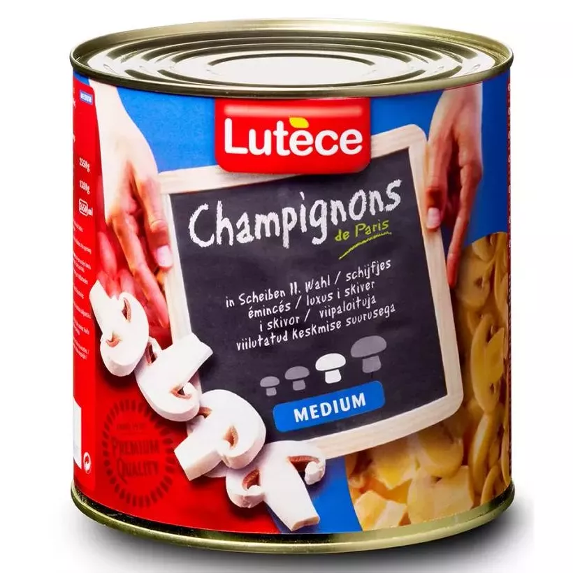 Champignons emincés 2e medium 2,55kg Lutece bleu