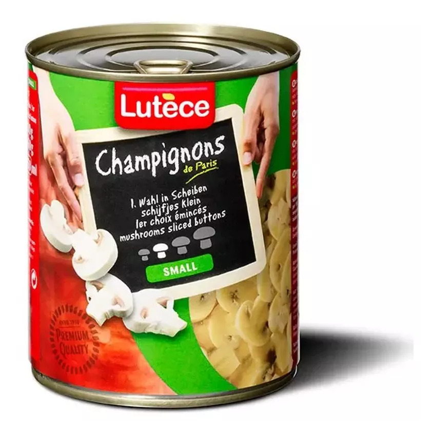 Champignons emincés 1er small 800g Lutece vert