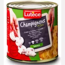 Champignons emincés 1e small 2,55kg Lutece vert