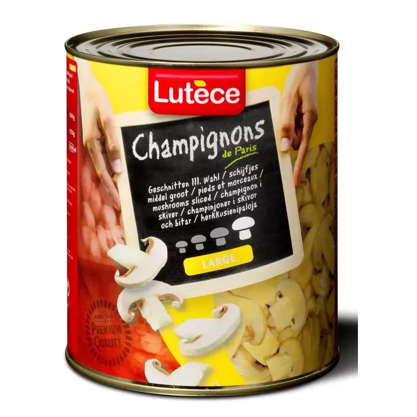 Champignons emincés 2,55kg Lutece jaune