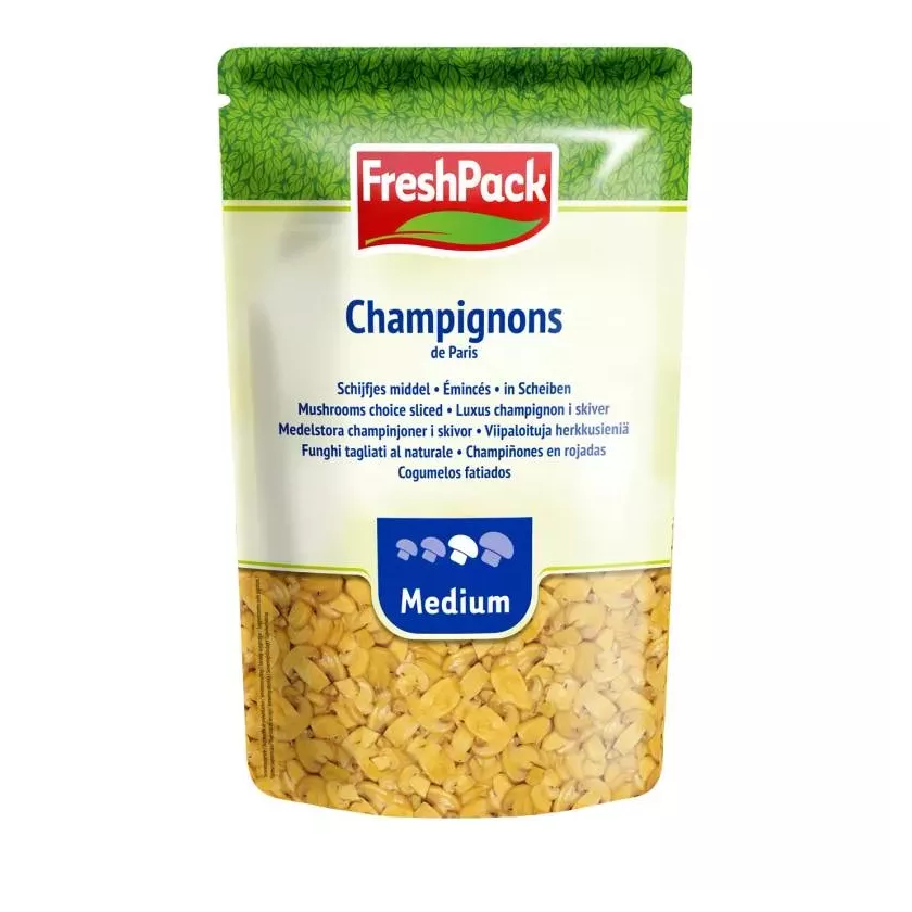 Champignons emincés 2e medium 2,46kg bleu FreshPack