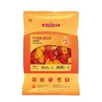 Poivrons grilles en des 1kg Alfichef - 850g poids egoutte