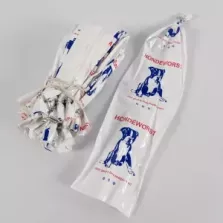 Boyau nylon TP 80x30cm blanc avec clip sans boucle - saucisse pour chien