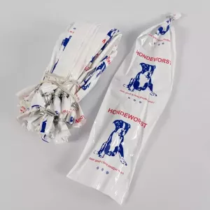 Boyau nylon TP 80x30cm blanc avec clip sans boucle - saucisse pour chien