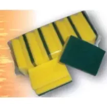 Eponge jaune-vert petite poignee 10x7x4,5cm
