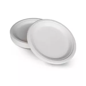 Assiette pulpe ronde diametre 22cm blanche canne a sucre sans PFAS