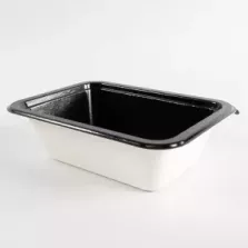 Barquette papier/PET noire 145x105x43mm